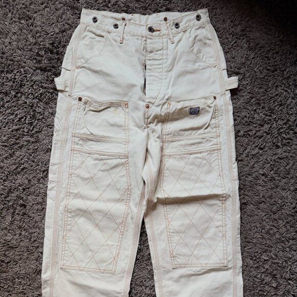 KAPITAL Lumber Straight-Leg Embroidered Cotton-Canvas Cargo Trousers - Picture 1 of 7